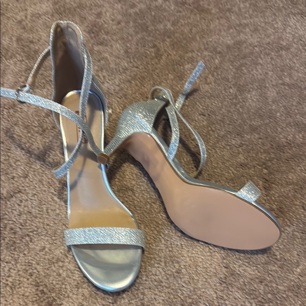 Elegant Silver Strappy Heels